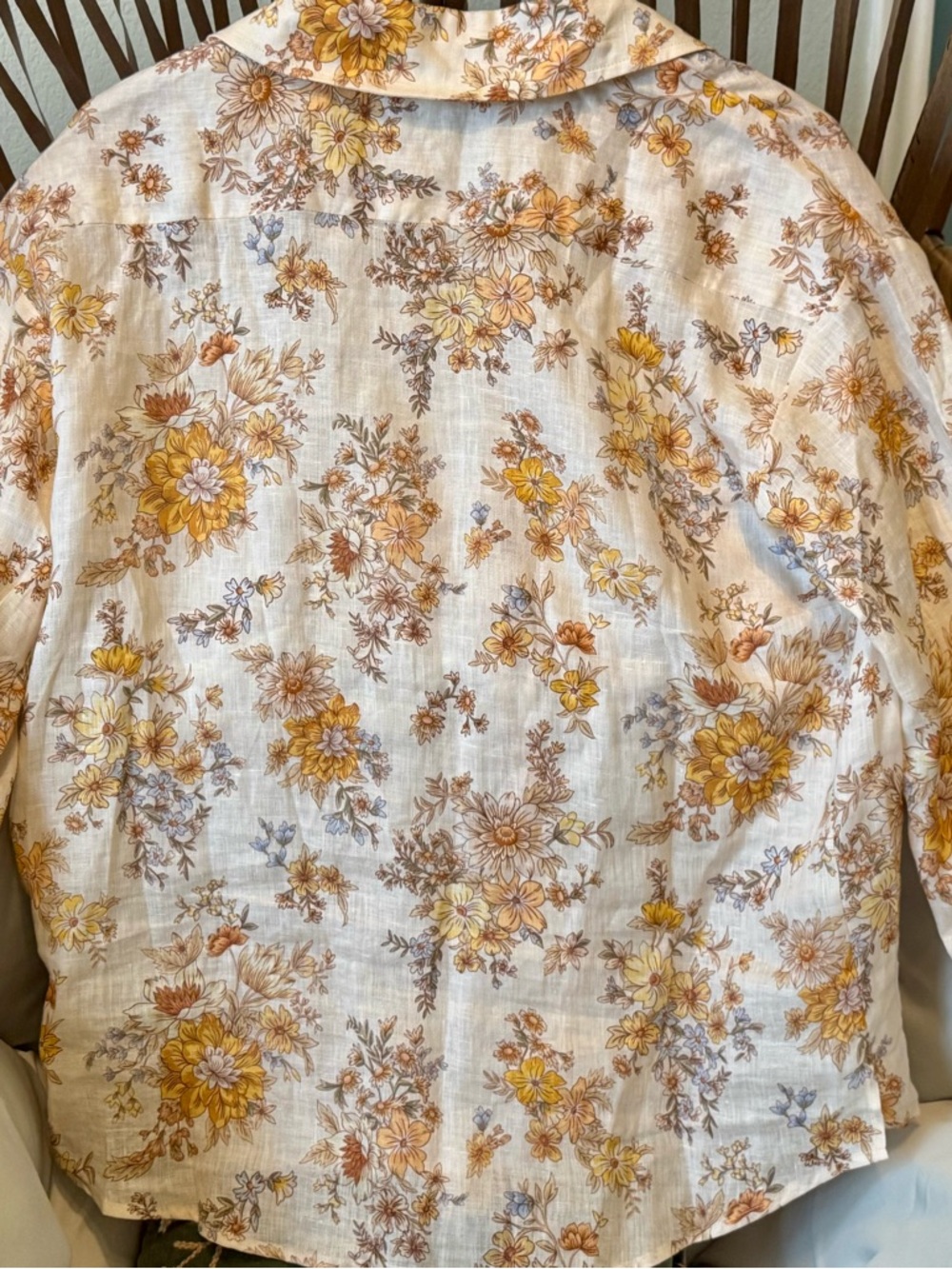 Free People X Spell Meadowland Linen Blouse Buttondown Top | Cream | XS | NWT - Picture 16 of 16